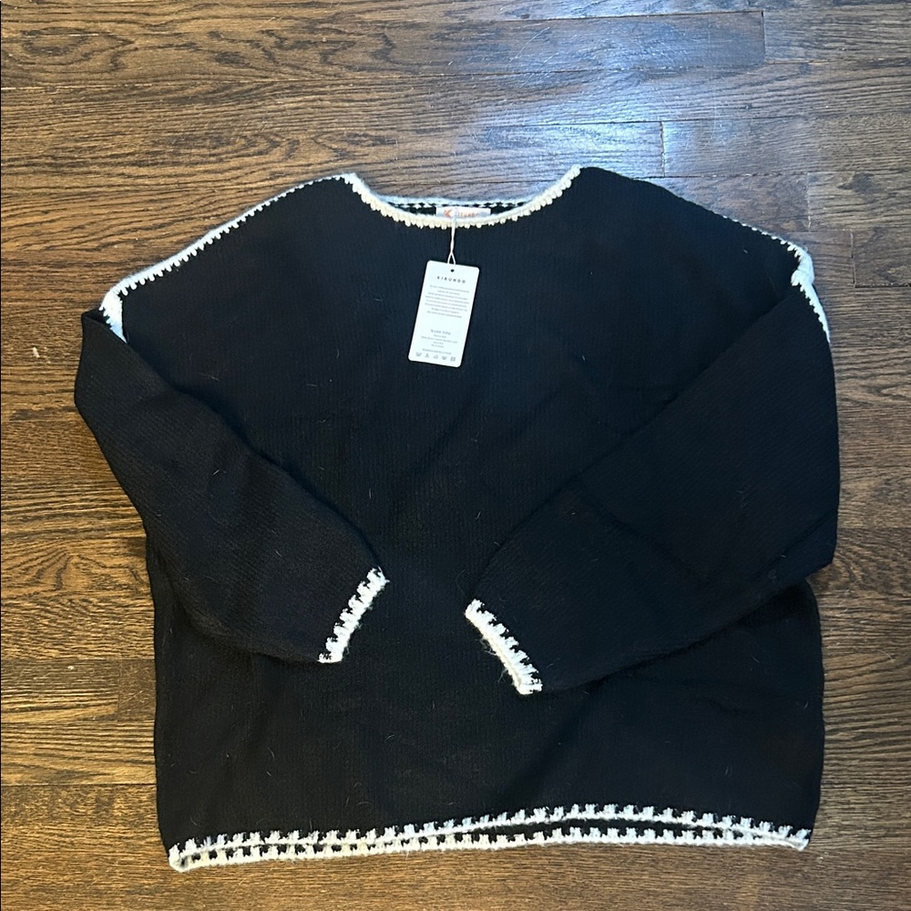 NWT - Elegant Black and White Women's Sweater